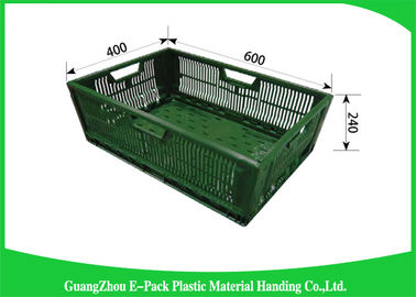 Duurzaam Mesh Ventilated Folding Plastic Crates Draagbare Stapelbare 600 * 400 * 400mm