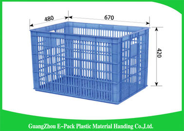Grote Geluchte Economische Plastic Voedselkratten Rekupereerbaar voor Landbouw 670 * 480 * 420mm