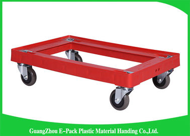 4 wielen Zware DutyPlastic die Dolly Big Capacity Long Service-het Leven 612 bewegen * 412 * 145mm