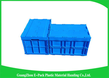 Blauwe Opvouwbare Plastic Containers met Deksels In bijlage/Stapelbare plastic container