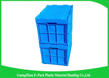 Blauwe Opvouwbare Plastic Containers met Deksels In bijlage/Stapelbare plastic container