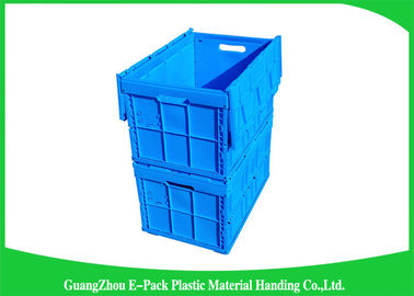Blauwe Opvouwbare Plastic Containers met Deksels In bijlage/Stapelbare plastic container