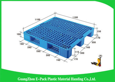 Het geventileerde Plastiek blokkeert Pallets Enig Onder ogen gezien, Euro Blauw Plastic Pallets Geventileerd Dek