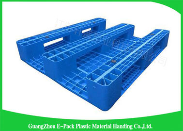 1200 * 800mm Blauwe Plastic Pallets met Drie Agenten, Plastic Maagdelijke HDPE van Steunbalkenpallets