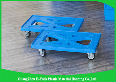 Vlak Blauw Plastiek die de Materialen van Dolly Four Wheels 100% pp voor Industrieel bewegen