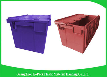 Pakhuis Nestable Plastic Tote Boxes/stapelbare bakken met scharnierende deksels