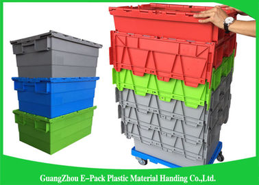 Stapelbare Plastic Opslagcontainers met Op zwaar werk berekende Deksels In bijlage