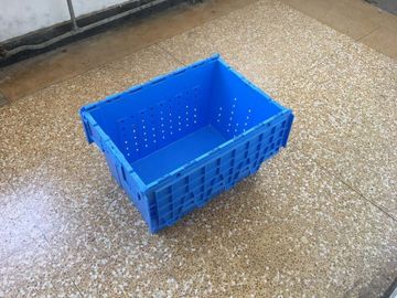 Deksel in bijlage Mesh Body Plastic Storage Crates voor Vervoer