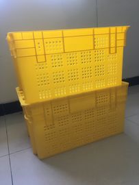 Duurzame Plastic Voedselkratten, die het Nestelen het Pakhuis van de Fruitgroente pp Mesh Crates gelijkstroom stapelen