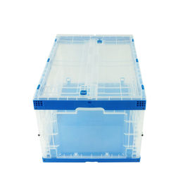 650*440 mm-Reeks Plastic Opvouwbaar Tote Boxes Attached Lids Stacking
