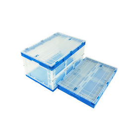 650*440 mm-Reeks Plastic Opvouwbaar Tote Boxes Attached Lids Stacking