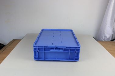 De scharnierende Omzet van Tote Boxes Blue Color Stacking van de Deksels Plastic Opslag