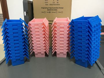 Het kleine Nest Tote Boxes Attached Lids van de Grootte120*80*60 mm Plastic Stapel