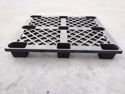 Licht Plichtsvervoer die van de Verpakkings Plastic Pallets van 1200*1000 mm de Unidirectionele Zwarte Kleur nestelen