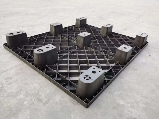 Licht Plichtsvervoer die van de Verpakkings Plastic Pallets van 1200*1000 mm de Unidirectionele Zwarte Kleur nestelen