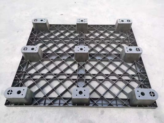 Licht Plichtsvervoer die van de Verpakkings Plastic Pallets van 1200*1000 mm de Unidirectionele Zwarte Kleur nestelen