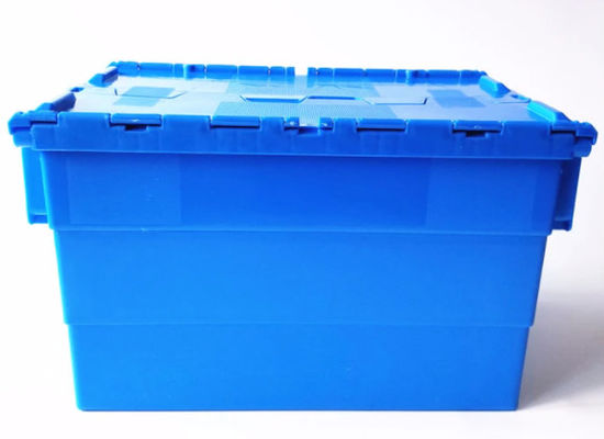 Blauwe Plastic de Opslagcontainer van Grey Green 60L met Deksel
