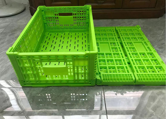 Groene Omzet Vouwbare Plastic Kratten met Mesh Base Light Weight