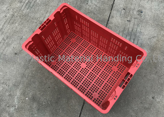 Gelucht Nestable Plastiek die Kratten voor Fruit Mesh Structure stapelen 120mm Hoogte