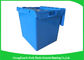 170L100% New Pp Heavy Duty Storage Bins , Plastic Box With Hinged Lid Space Saving