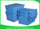 Euro Nestable Heavy Duty Plastic Storage Containers , Plastic Box With Hinged Lid Leakproof